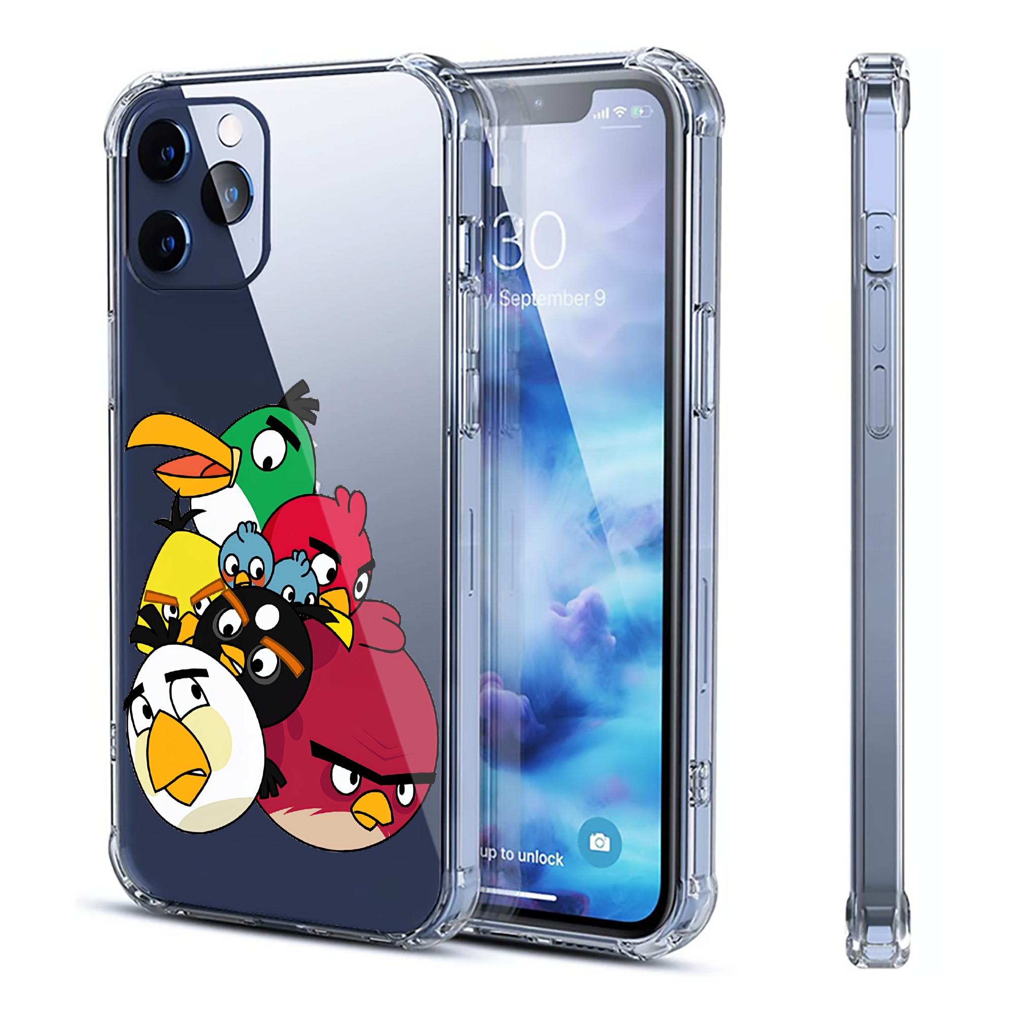（画像用） Angry Birds アングリーバード 【iPhone 12シリーズ対応】透明スマホケース（クリアソフトケース）